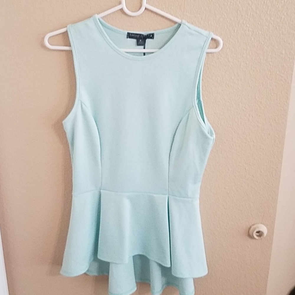 Living Doll Mint Peplum Top NWT Size Medium
